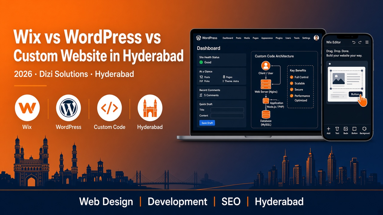 Wix vs WordPress vs Custom Website in Hyderabad