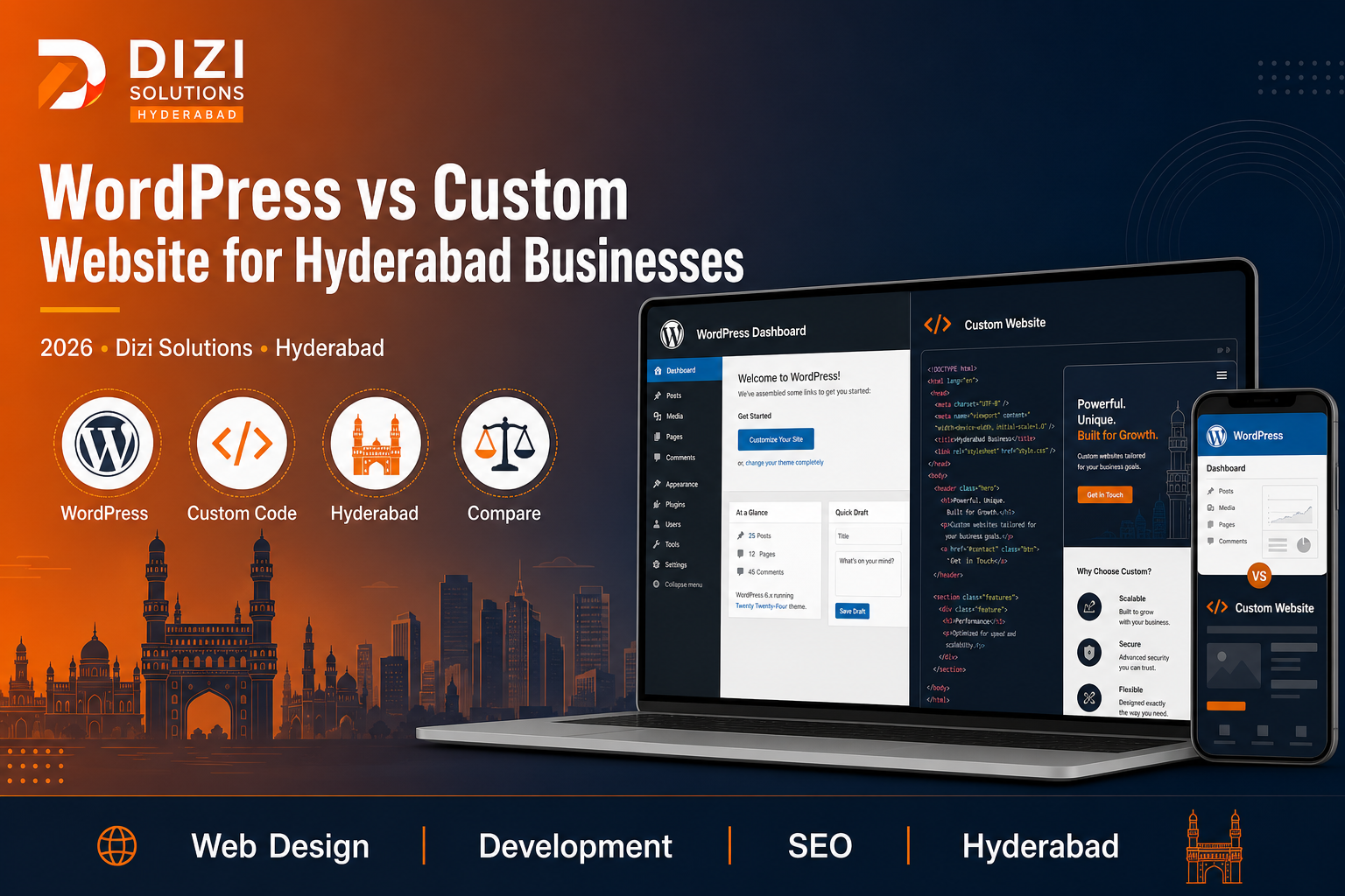 WordPress vs Custom Website for Hyderabad Businesses
